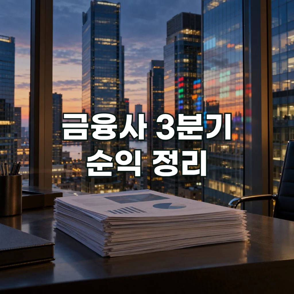 금융사 3분기 순익 정리